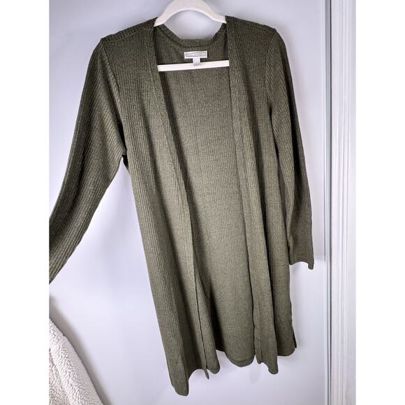 LANE BUCHMAN Oversize Olive Green Long Sweater Cardigan - Picture 3 of 6